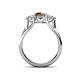 4 - Alyssa 1.44 ctw (6.50 mm) Round Smoky Quartz and Lab Grown Diamond Three Stone Engagement Ring 