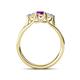 4 - Alyssa 0.92 ctw (5.50 mm) Round Amethyst and Lab Grown Diamond Three Stone Engagement Ring 