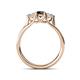 4 - Alyssa 1.15 ctw (5.50 mm) Round Black Diamond and Lab Grown Diamond Three Stone Engagement Ring 
