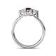 4 - Alyssa 0.98 ctw (5.50 mm) Round Red Garnet and Lab Grown Diamond Three Stone Engagement Ring 