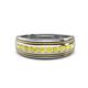 1 - Zaid 0.50 ctw (2.40 mm) Round Yellow Diamond Two Toned and High Polished Edges Men Wedding Band 