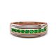 1 - Zaid 0.63 ctw (2.40 mm) Round Green Garnet Two Toned and High Polished Edges Men Wedding Band 