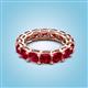 2 - Luna 7.04 ctw (4.00 mm) Cushion Shape Lab Created Ruby U Prong Eternity Band 