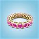 2 - Luna 7.04 ctw (4.00 mm) Cushion Shape Lab Created Pink Sapphire U Prong Eternity Band 