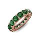 3 - Luna 4.80 ctw (4.00 mm) Cushion Shape Lab Created Emerald U Prong Eternity Band 