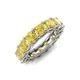 3 - Luna 7.04 ctw (4.00 mm) Cushion Shape Lab Created Yellow Sapphire U Prong Eternity Band 