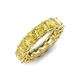 3 - Luna 7.04 ctw (4.00 mm) Cushion Shape Lab Created Yellow Sapphire U Prong Eternity Band 