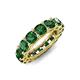 3 - Luna 4.80 ctw (4.00 mm) Cushion Shape Lab Created Emerald U Prong Eternity Band 