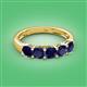 2 - Wendy 2.20 ctw (4.00 mm) Cushion Shape Lab Created Blue Sapphire Side Gallery 5 Stone Wedding Band 