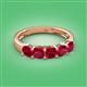 2 - Wendy 2.20 ctw (4.00 mm) Cushion Shape Lab Created Ruby Side Gallery 5 Stone Wedding Band 