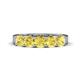 1 - Wendy 2.20 ctw (4.00 mm) Cushion Shape Lab Created Yellow Sapphire Side Gallery 5 Stone Wedding Band 