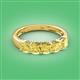 2 - Wendy 2.20 ctw (4.00 mm) Cushion Shape Lab Created Yellow Sapphire Side Gallery 5 Stone Wedding Band 