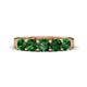 1 - Wendy 1.50 ctw (4.00 mm) Cushion Shape Lab Created Emerald Side Gallery 5 Stone Wedding Band 