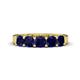 1 - Wendy 2.20 ctw (4.00 mm) Cushion Shape Lab Created Blue Sapphire Side Gallery 5 Stone Wedding Band 