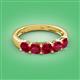 2 - Wendy 2.20 ctw (4.00 mm) Cushion Shape Lab Created Ruby Side Gallery 5 Stone Wedding Band 