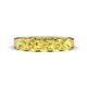 1 - Wendy 2.20 ctw (4.00 mm) Cushion Shape Lab Created Yellow Sapphire Side Gallery 5 Stone Wedding Band 