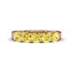 1 - Wendy 2.20 ctw (4.00 mm) Cushion Shape Lab Created Yellow Sapphire Side Gallery 5 Stone Wedding Band 