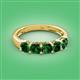 2 - Wendy 1.50 ctw (4.00 mm) Cushion Shape Lab Created Emerald Side Gallery 5 Stone Wedding Band 