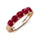 3 - Wendy 2.20 ctw (4.00 mm) Cushion Shape Lab Created Ruby Side Gallery 5 Stone Wedding Band 