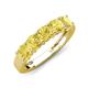 3 - Wendy 2.20 ctw (4.00 mm) Cushion Shape Lab Created Yellow Sapphire Side Gallery 5 Stone Wedding Band 