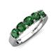 3 - Wendy 1.50 ctw (4.00 mm) Cushion Shape Lab Created Emerald Side Gallery 5 Stone Wedding Band 