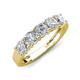 3 - Wendy 1.50 ctw (4.00 mm) Cushion Shape Moissanite Side Gallery 5 Stone Wedding Band 