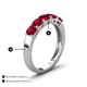 4 - Wendy 2.20 ctw (4.00 mm) Cushion Shape Lab Created Ruby Side Gallery 5 Stone Wedding Band 