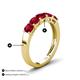 4 - Wendy 2.20 ctw (4.00 mm) Cushion Shape Lab Created Ruby Side Gallery 5 Stone Wedding Band 