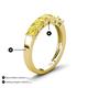 4 - Wendy 2.20 ctw (4.00 mm) Cushion Shape Lab Created Yellow Sapphire Side Gallery 5 Stone Wedding Band 