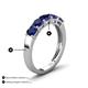 4 - Wendy 2.20 ctw (4.00 mm) Cushion Shape Lab Created Blue Sapphire Side Gallery 5 Stone Wedding Band 