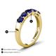 4 - Wendy 2.20 ctw (4.00 mm) Cushion Shape Lab Created Blue Sapphire Side Gallery 5 Stone Wedding Band 