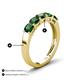 4 - Wendy 1.50 ctw (4.00 mm) Cushion Shape Lab Created Emerald Side Gallery 5 Stone Wedding Band 