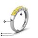 4 - Wendy 2.20 ctw (4.00 mm) Cushion Shape Lab Created Yellow Sapphire Side Gallery 5 Stone Wedding Band 