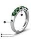 4 - Wendy 1.50 ctw (4.00 mm) Cushion Shape Lab Created Emerald Side Gallery 5 Stone Wedding Band 