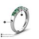 4 - Wendy 2.20 ctw (4.00 mm) Cushion Shape Lab Created Alexandrite Side Gallery 5 Stone Wedding Band 