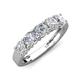 4 - Wendy 1.85 ctw (4.00 mm) Cushion Shape Lab Grown Diamond Side Gallery 5 Stone Wedding Band 