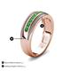 5 - Zaid 0.63 ctw (2.40 mm) Round Green Garnet Two Toned and High Polished Edges Men Wedding Band 