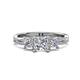 1 - Michele 1.78 ctw (5.50 mm) 3 Stone Princess Cut Moissanite and Lab Grown Diamond Twisted Vine Engagement Ring 