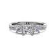 1 - Michele 1.45 ctw (5.50 mm) 3 Stone Princess Cut White Sapphire and Lab Grown Diamond Twisted Vine Engagement Ring 