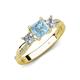 4 - Michele 1.60 ctw (5.50 mm) 3 Stone Princess Cut Aquamarine and Lab Grown Diamond Twisted Vine Engagement Ring 