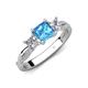 4 - Michele 1.98 ctw (5.50 mm) 3 Stone Princess Cut Blue Topaz and Lab Grown Diamond Twisted Vine Engagement Ring 