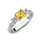 4 - Michele 1.60 ctw (5.50 mm) 3 Stone Princess Cut Citrine and Lab Grown Diamond Twisted Vine Engagement Ring 