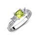 4 - Michele 1.85 ctw (5.50 mm) 3 Stone Princess Cut Peridot and Lab Grown Diamond Twisted Vine Engagement Ring 