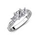 4 - Michele 1.78 ctw (5.50 mm) 3 Stone Princess Cut Moissanite and Lab Grown Diamond Twisted Vine Engagement Ring 
