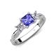 4 - Michele 1.70 ctw (5.50 mm) 3 Stone Princess Cut Tanzanite and Lab Grown Diamond Twisted Vine Engagement Ring 