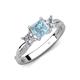 4 - Michele 1.60 ctw (5.50 mm) 3 Stone Princess Cut Aquamarine and Natural Diamond Twisted Vine Engagement Ring 