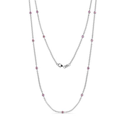 Lien 13Stn Pink Sapphire on Cable Necklace