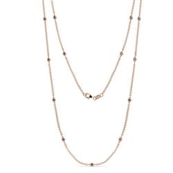 Lien 13Stn Iolite on Cable Necklace Stone Petite Iolite Womens Station Necklace ctw K Rose Gold