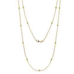 Lien 13Stn Peridot on Cable Necklace Stone Petite Peridot Womens Station Necklace ctw K Yellow Gold