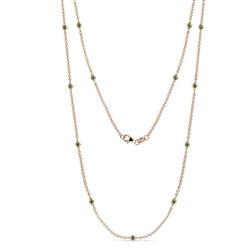 Lien 13Stn Emerald on Cable Necklace Stone Petite Emerald Womens Station Necklace ctw K Rose Gold